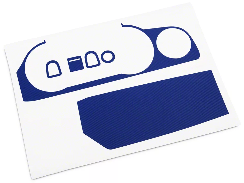 SEC10 Dash Overlay Kit; Blue Carbon Fiber