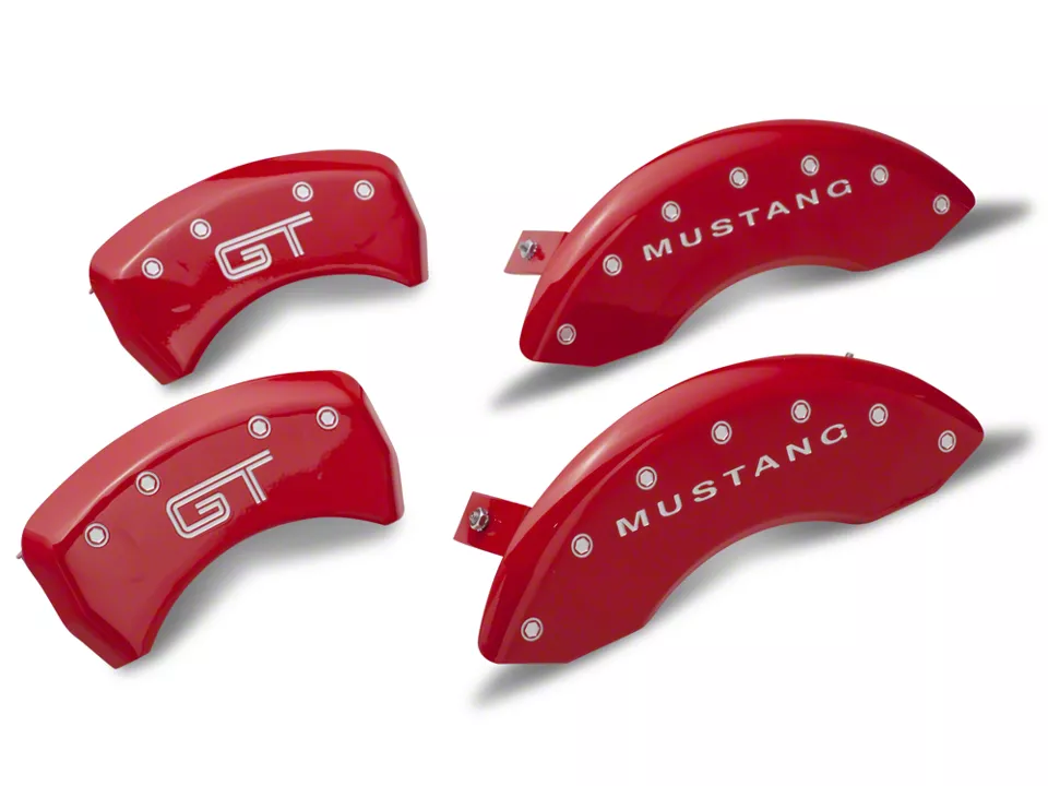 MGP Brake Caliper Covers with GT Logo; Red; Front and Rear