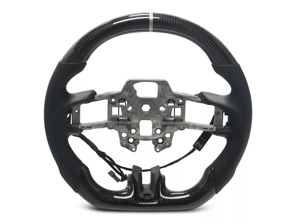 Steering Wheel; Carbon Fiber with Leather Grips