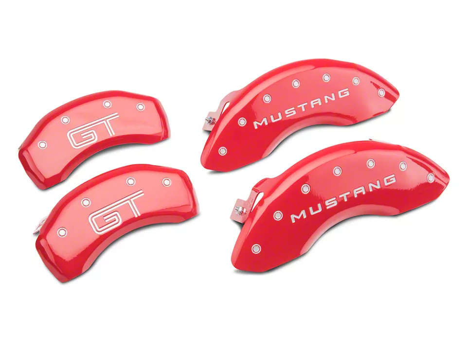 MGP Brake Caliper Covers with GT Logo; Red; Front and Rear