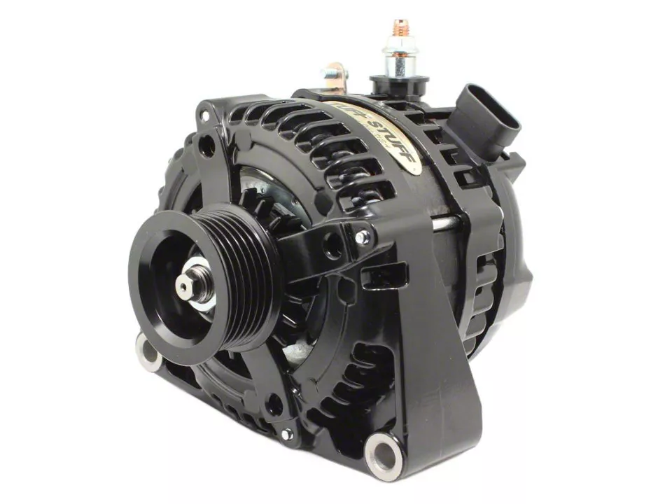 Tuff Stuff Performance 1-Wire LS Alternator with 6-Groove Pulley; 225 AMP; Stealth Black