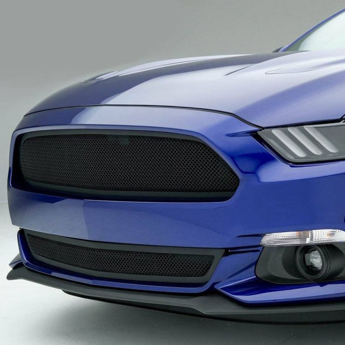 T-Rex Grilles Upper Grille Overlay Upper Class Series Steel 1-Piece Black Mustang V6/ EcoBoost/ GT 2015-2017