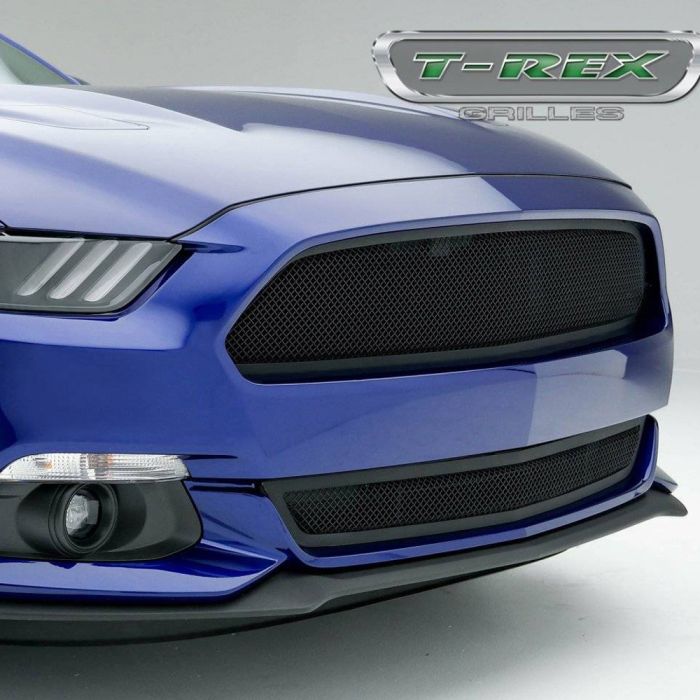 T-Rex Grilles Upper Grille Overlay Upper Class Series Steel 1-Piece Black Mustang V6/ EcoBoost/ GT 2015-2017 - Image 3