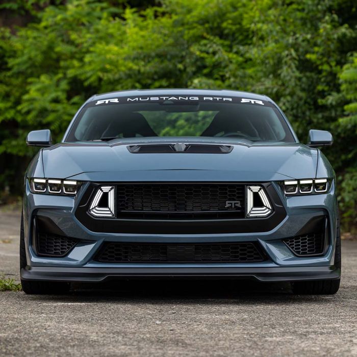 RTR Upper/ Lower/ Corner Grille Kit Plastic Satin Black With LED Air Intakes Mustang GT 24-26