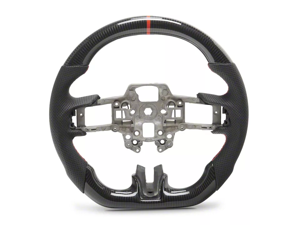 MMD GTC Steering Wheel; Carbon with Red Stripe