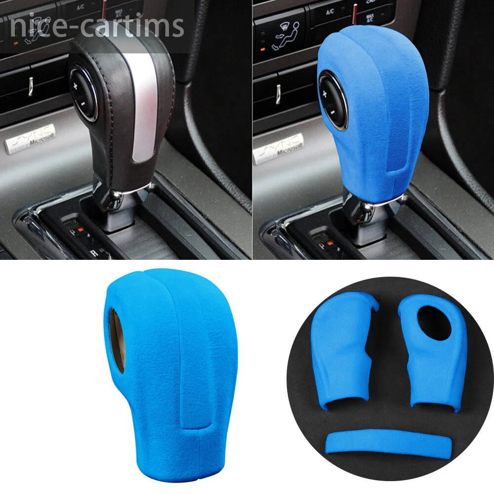 For Ford Mustang 2009-2013 Interior Gear Shift Knob Cover Accessories Suede Blue